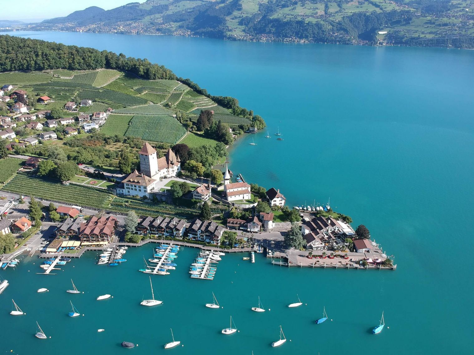 Blick auf die Spiezer Bucht vom ABZ Spiez