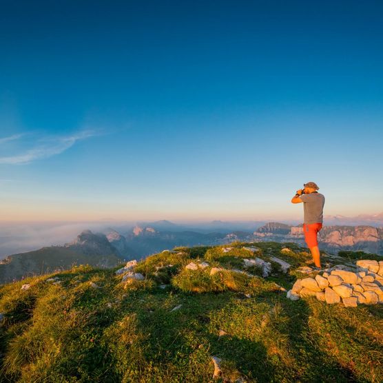 Panoramablick über den Thunersee vom Sigriswiler Rothorn